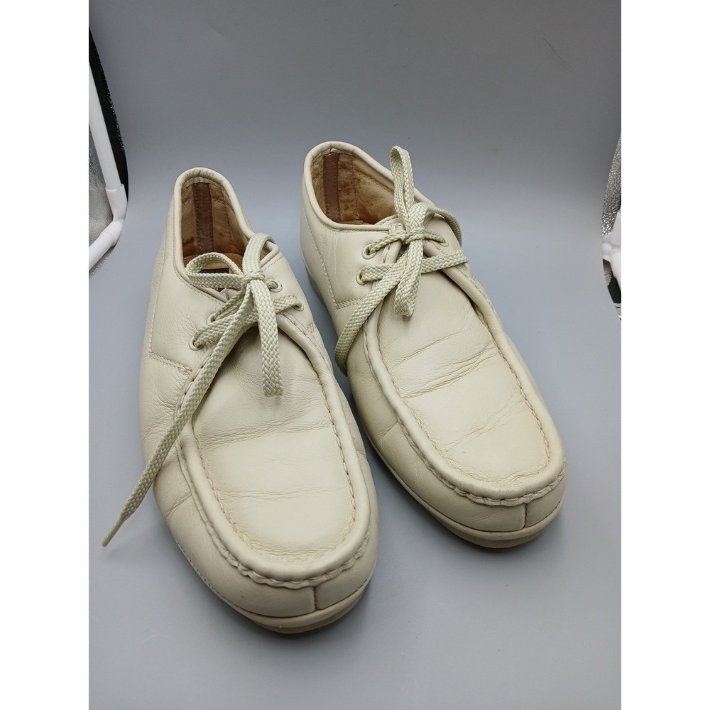Hush Puppies Easy Times Soft Leather Lace Shoe 10M Comfort Moc Toe Oxford Granny